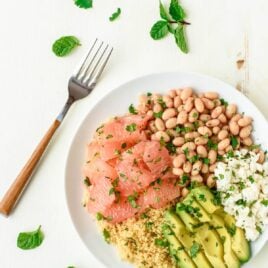 Avocado Grapefruit Salad with Couscous and White Beans. A healthy, satisfying and beautiful salad that's perfect for a light lunch or side.