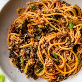 Easy Instant Pot spaghetti with meat and veggies